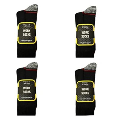 Image of Berry &amp; Wilson 12 Pairs Men’s Heavy Duty Cotton Everyday Work Socks ** Fully Cushioned