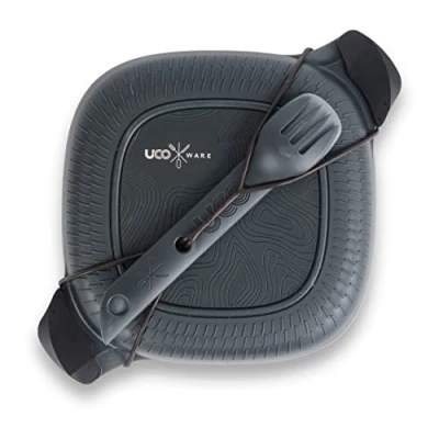 Image of UCO ECO 5 Piece Camping Mess Kit with Bowl, Plate, Switch Spork Utensil Set Midnight