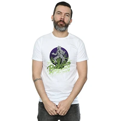 Image of Absolute Cult Beetlejuice Men&#039;s Faded Pose T Shirt White Large