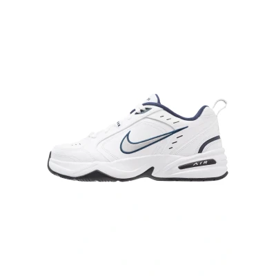 Image of Nike Performance AIR Monarch IV Trainers, Size: 9, White/metallic silver leather and imitation