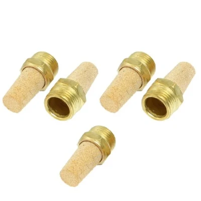 Image of sourcingmap 5 Pcs Sintered Bronze Pneumatic 1/2&quot; PT Thread Exhaust Silencer Muffler