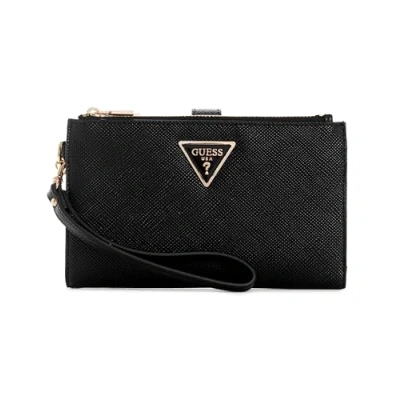 Image of GUESS Women&#039;s Laurel Double Zip Organizer Wallet, Black, One Size