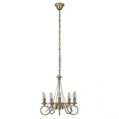 Image of Lindby chandelier Marnia, Ø 40 cm, antique brass, 5 bulb