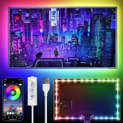 Image of 4M LED Strip Lights for TV,USB TV Backlights with APP Control 40 to 65inch TV,RGB Light,Music Sync Color Changing Strip,5050 RGB PC Monitor