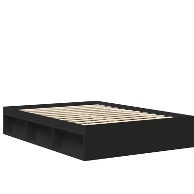 Image of vidaXL Bed Frame without Mattress Black 135x190 cm Double