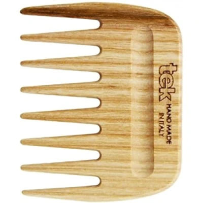 Image of Tek afro hair comb in ash wood Handmade Italy