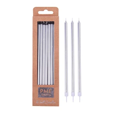 Image of PME Extra Tall Candles x 16 Silver