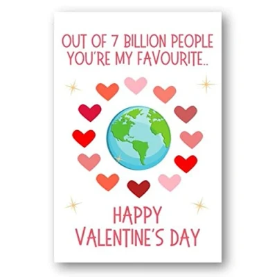 Image of Second Ave You&#039;re My Favourite Person Love Valentine Card For Him/Her Cute Romantic Valentine&#039;s Day