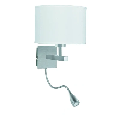 Image of Dual Flexi Arm 1 Light Indoor Wall Satin Silver, E27