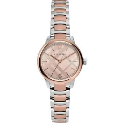 Image of Burberry Women&#039;s Swiss Classic round Two Tone Stainless Steel Bracelet BU10117, Steel, the city