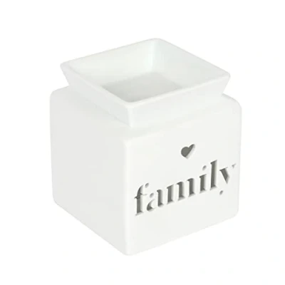 Image of Dashing White Ceramic &quot;Family&quot; Cut Out Oil Burner 12cm x 10cm (1 Pc.) Luxurious Design, Premium Material, Aromatherapy Accessory Ideal for Home &amp; Office Decor