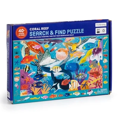 Image of Mudpuppy Coral Reef — 64 Piece Search &amp; Find Puzzle Featuring Diverse Marine Animals and Over 40 Hidden Images to for Ages 4+