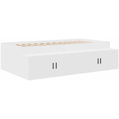 Image of vidaXL Storage Bed Frame White 100x200 cm