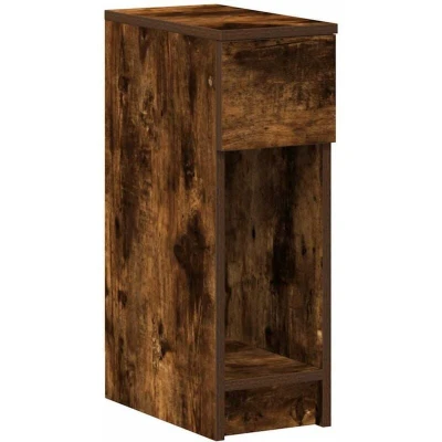 Image of vidaXL Bedside Cabinet with Drawer Smoked Oak 20x36x60 cm