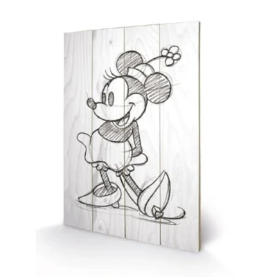 Image of Disney Junior SW11130P Minnie Mouse Sketched Single Wood Print, Multi Colour, 40 x 59 1.3 cm