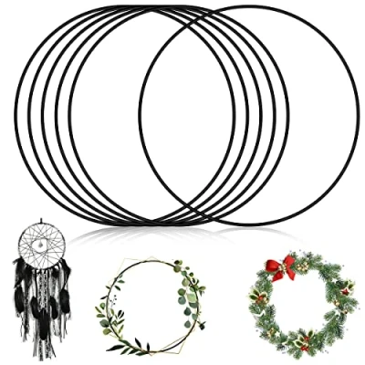 Image of 6 PCS Metal Floral Hoop, Hoops for Craft, Wreath Ring, Centrepiece, Craft Hoop Rings DIY Dream Catcher, Wedding, Wall Hanging Crafts