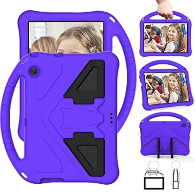 Image of Tablet Case For Huawei MediaPad T3 10 9.6&quot; Kids Friendly Lightweight Shockproof Cover with Handle Stand Purple