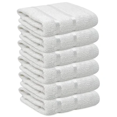Image of Towelogy® Fast Drying Flannel Face Cloth 100% Cotton Super Soft Premium Washcloths Facial Towels OEKO TEX Certified 33x33 cm (Snowy, 6)