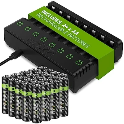Image of Venom Rechargeable Battery Charging Dock plus 24 x AA 2100mAh Batteries