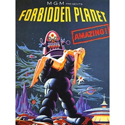 Image of Wee Blue Coo Film Movie Forbidden Planet Robot Rescue Art Print Poster Wall Decor 12X16 Inch