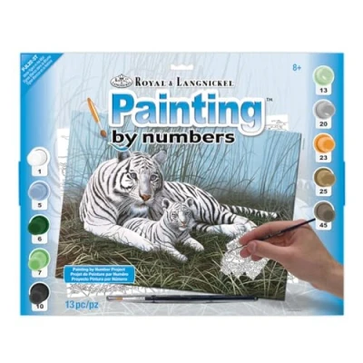 Image of Royal &amp; Langnickel PJL22 White Tigers in the Mist Painting by Numbers Kit