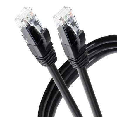 Image of Maplin Outdoor Ethernet Cable 30M Black, CAT6 Gigabit LAN Network RJ45 Copper UTP Compatible with Laptop, PC, CCTV, PS4/5, Xbox, Switch, Modem, Router, Smart TV, Printer, Sky Box, WiFi Extender