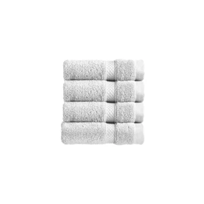 Image of Christy Chroma Face Cloths Set Pack of 4 Soft Velvety Smooth Bathroom Flannels Bold and Bright Body Wash 100% Cotton White