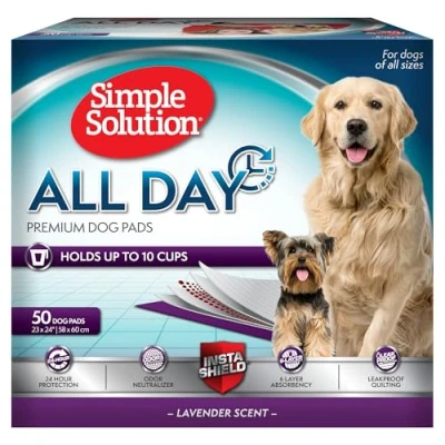 Image of Simple Solution 6 Layer All Day Premium Dog Pads Lavender Scent pack of 50