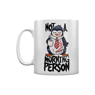 Image of Psycho Penguin Not A Morning Person Tea and Coffee Mug White