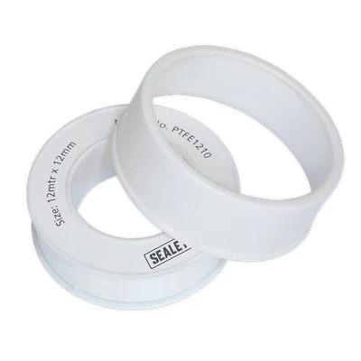 Image of Sealey PTFE Thread Sealing Tape 12mm x 12m Pack of 10