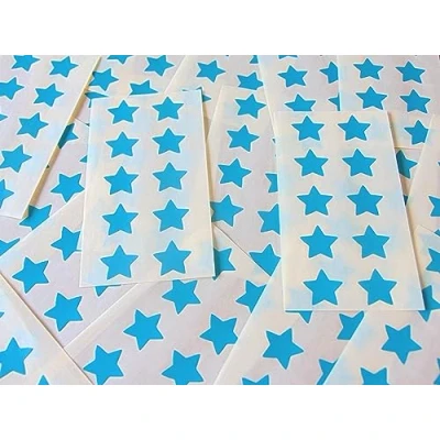 Image of 175 Star Turquoise Stickers Sticky Coloured Self Adhesive Labels for Colour Coding