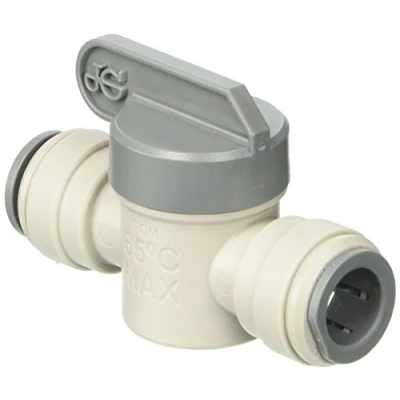 Image of John Guest Grey Acetal Shut Off Valve Connection 3/8 inch Tube OD (One Supplied)