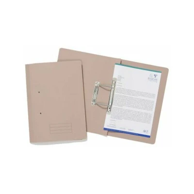 Image of Exacompta Ref TFM BUFZ Spiral Files for Punched Papers, A4 &amp; Foolscap, 285gsm Medium Weight Premium Manilla, 350mm x 250mm, Metal Spring Mechanism Buff, Pack of 25