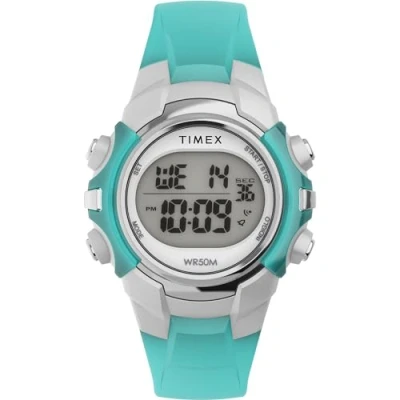 Image of Timex Unisex Sport 33 mm Watch Blue Resin Strap Digital Dial Silver Tone Case TW5M61400