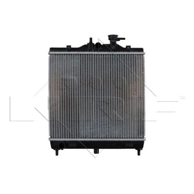 Image of 2531007000, 2531007010, 2531007011 Engine radiator NRF 53489 Aluminium 398mm 355mm 17mm with mounting parts Brazed cooling fins KIA: Picanto I