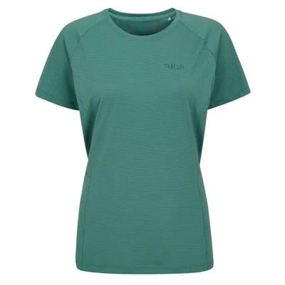 Image of Rab Women’s Sonic Tee Lightweight Breathable Short Sleeve T Shirt for Trail Running &amp; Hiking Eucalyptus X Large