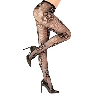 Image of Widmann Dia de los Muertos 01543 Women&#039;s Tights One Size