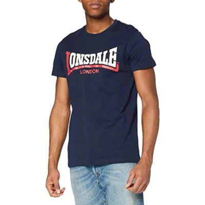 Image of Lonsdale Men&#039;s Two Tone T Shirt, Blue (marineblau), XX Large (Manufacturer size: Large)