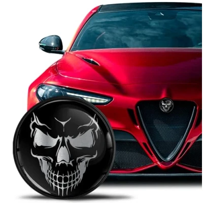 Image of SkinoEu Compatible with Alfa Romeo Front Bonnet Badge Rear Boot Emblem 74mm Giulietta 940 MiTo 156 147 159 GT Brera Spider 939 Silver Black EA 2
