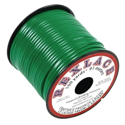 Image of Pepperell RX100 06 Rexlace Plastic Craft Lace, 3/32 Inch Wide, Kelly