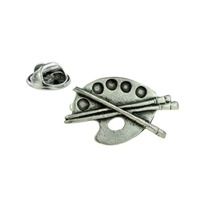 Image of Artist Palette Lapel Pin Badge In British Pewter XDHLP1289