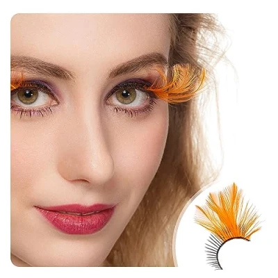 Image of Dorisue halloween lashes Pumpkin Orange colored eyelashes extensions cosplay fake p26