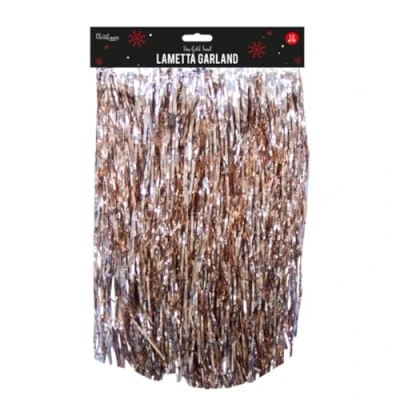 Image of Widdle Gifts Christmas Lametta 1.2m x 46cm Angel Hair Tinsel Tree Decoration (Rose Gold)