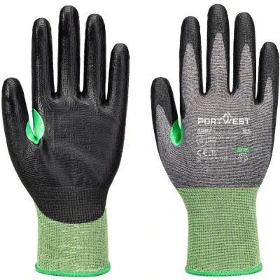 Image of Portwest CS Cut C18 PU Glove Grey/Black Large
