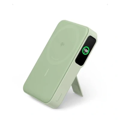 Image of Anker MagGo Power Bank, Qi2 Certified 15W Ultra Fast MagSafe Compatible Portable Charger, 10,000mAh Battery Pack with Smart Display and Foldable Stand, For iPhone 16/15/14/13 Only(USB C Cable Include)