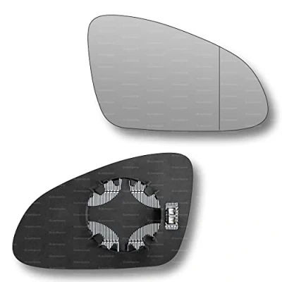 Image of Less4spares Replacement Wing Mirror Glass Right Compatible with Vauxhall Adam 2012 2019 CLIP ON Driver Off side Heated Blind Spot