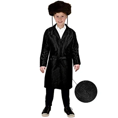 Image of Dress Up America Kids Jewish Rabbi Purim Bekitcha Costumes, Black