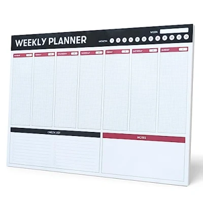 Image of Grupo Erik Weekly Planner A3 Family Calendar 54 Tear Off Pages Desk Organiser To Do List Desktop Notepad