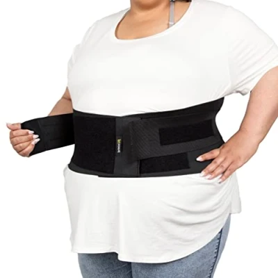 Image of BraceUP Plus Size Back Brace for Woman and Man 3XL to 5XL Extra Large Lower Support with Straps Compressions, Herniated Disc Pain Relief, Abdominal Binder (3XL)