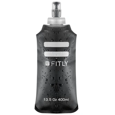 Image of FITLY Soft Water Bottle Shrink As You Drink Flask for Hydration Pack Folding Ideal Running, Hiking, Cycling, Climbing &amp; Rigorous Activity